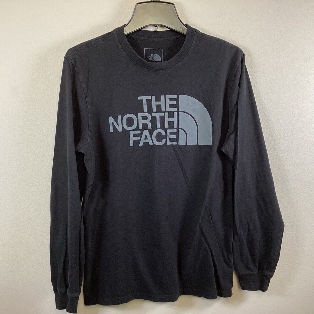 The North Face Long Sleeve Crew Neck Cotton Half Dome Black T-Shirt Medium - Picture 1 of 7